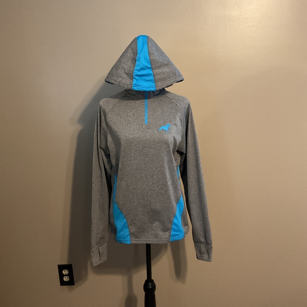Augusta Sportswear Relaxed Blue and Gray Long Sleeve Sweatshirt